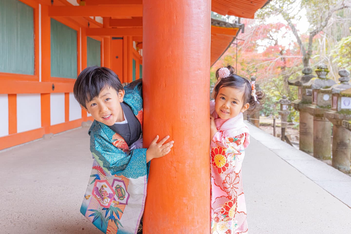 神社での七五三写真