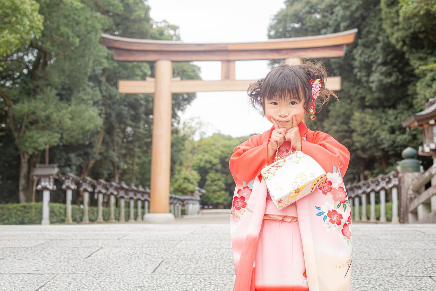 神社での七五三写真