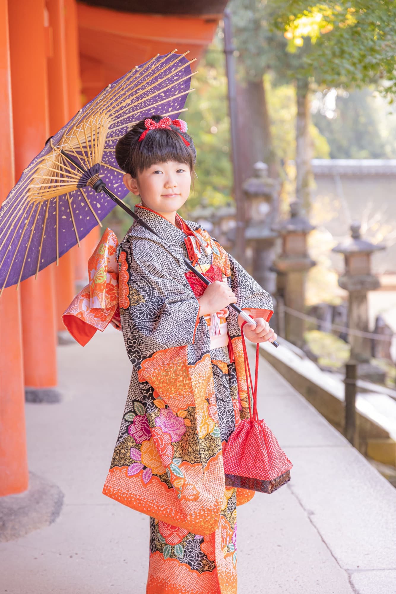 神社での七五三写真