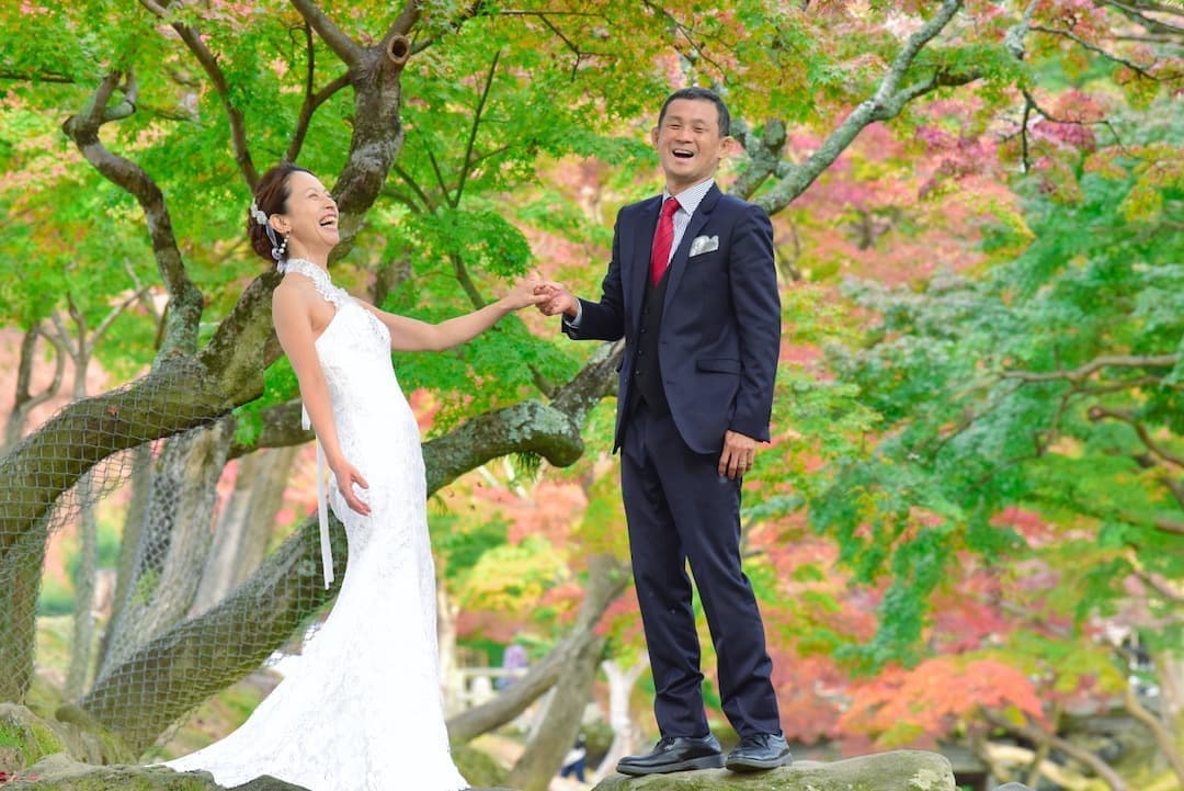 奈良でドレスの結婚写真