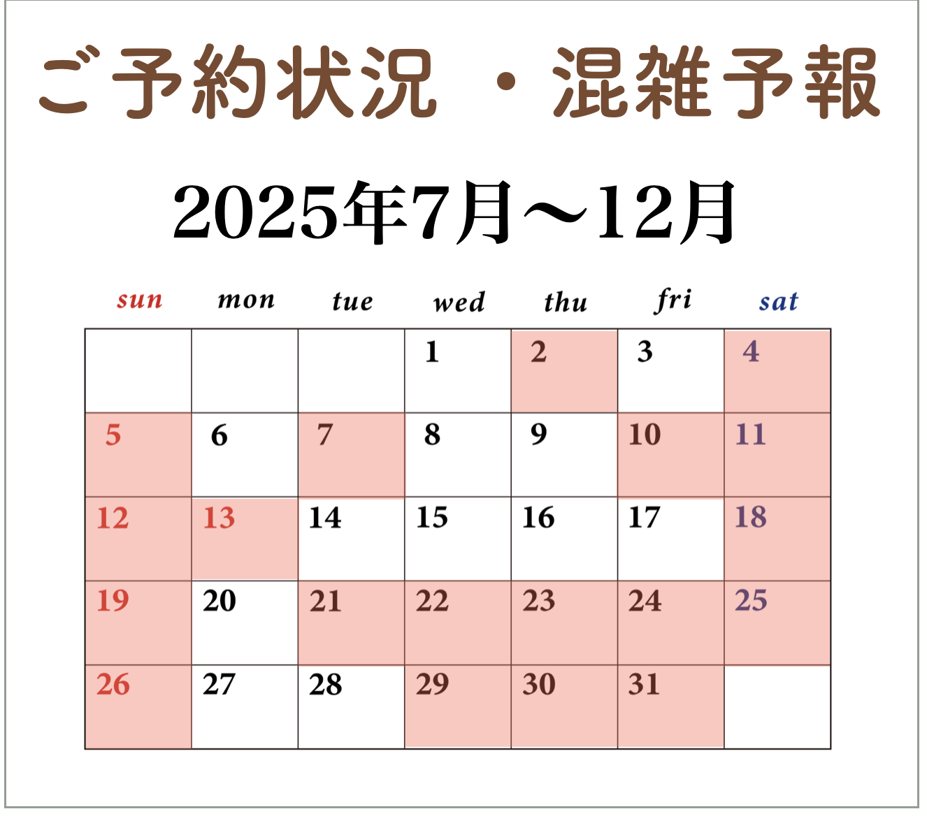 混雑予報と予約状況