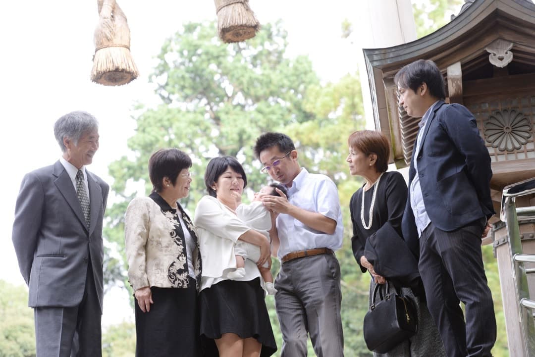 お宮参りの写真