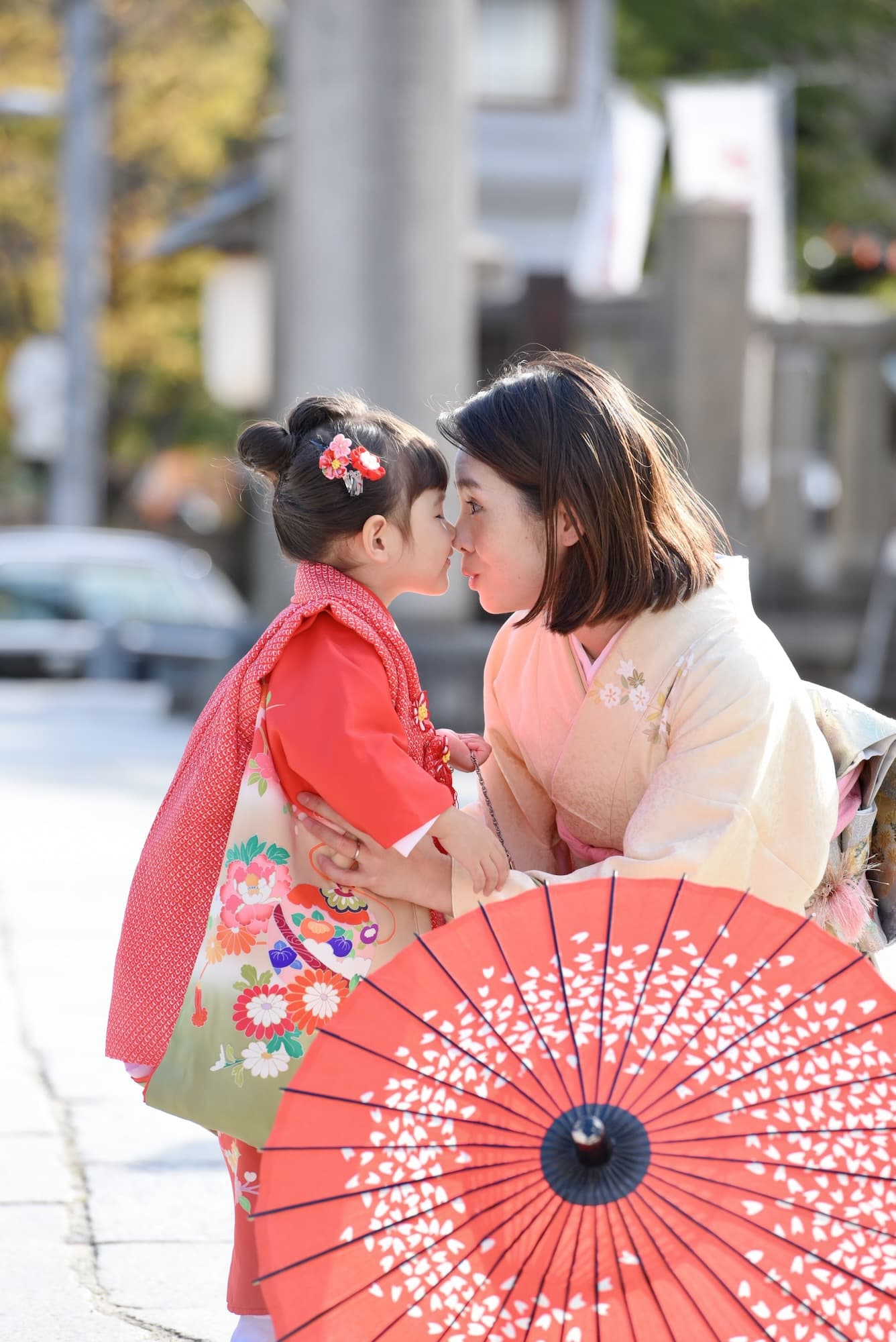 お宮参りや七五三の子供の写真