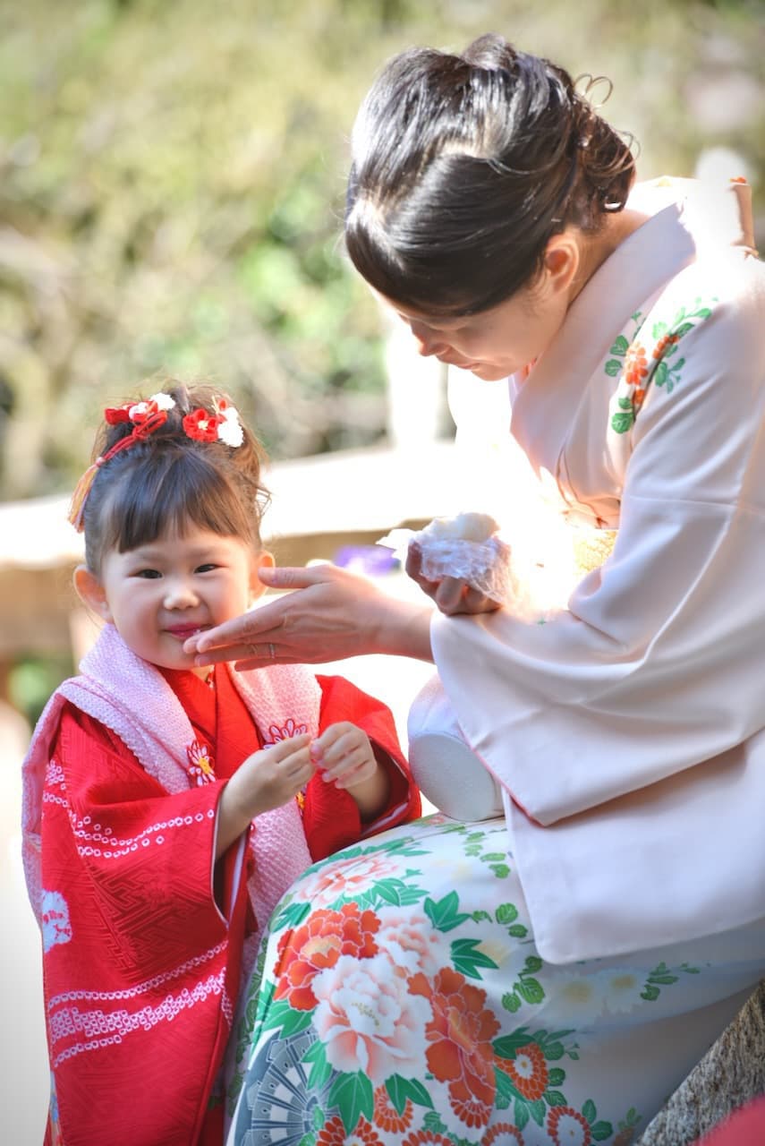 お宮参りや七五三の子供の写真