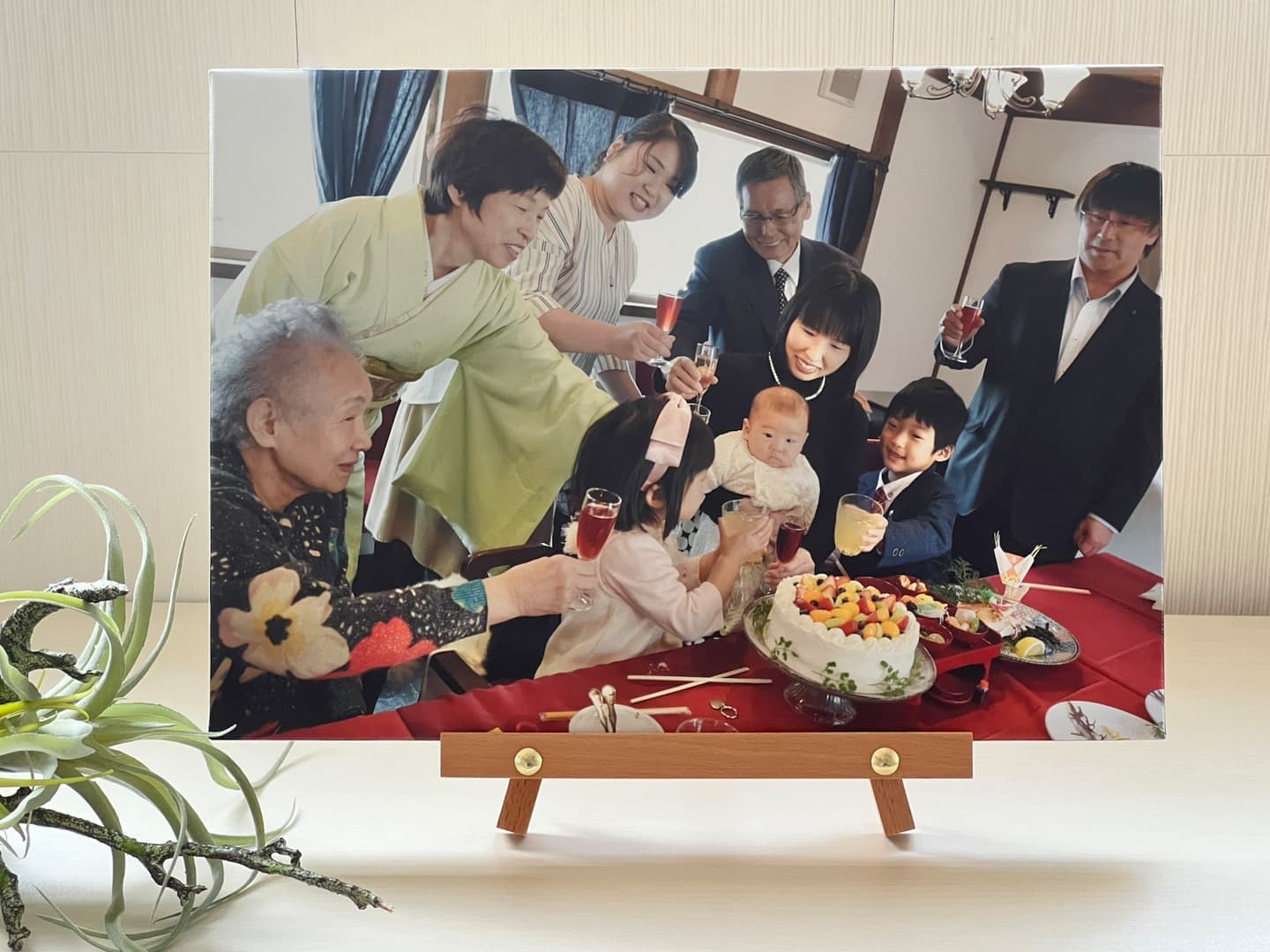 お宮参りの写真を飾るパネル・キャンバスボード
