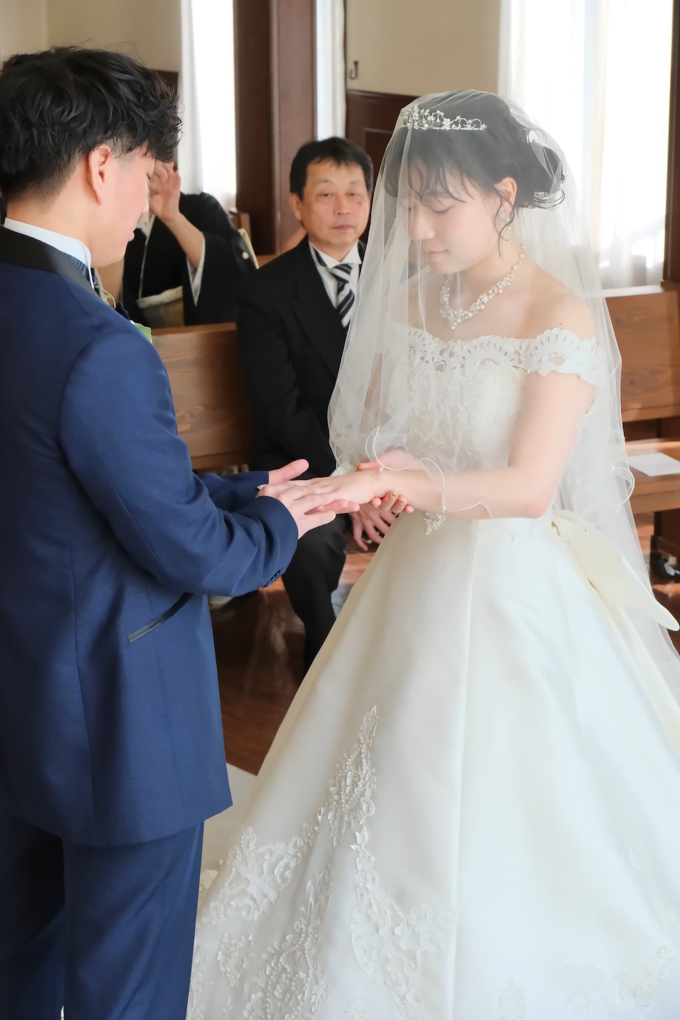 新婦へ指輪交換