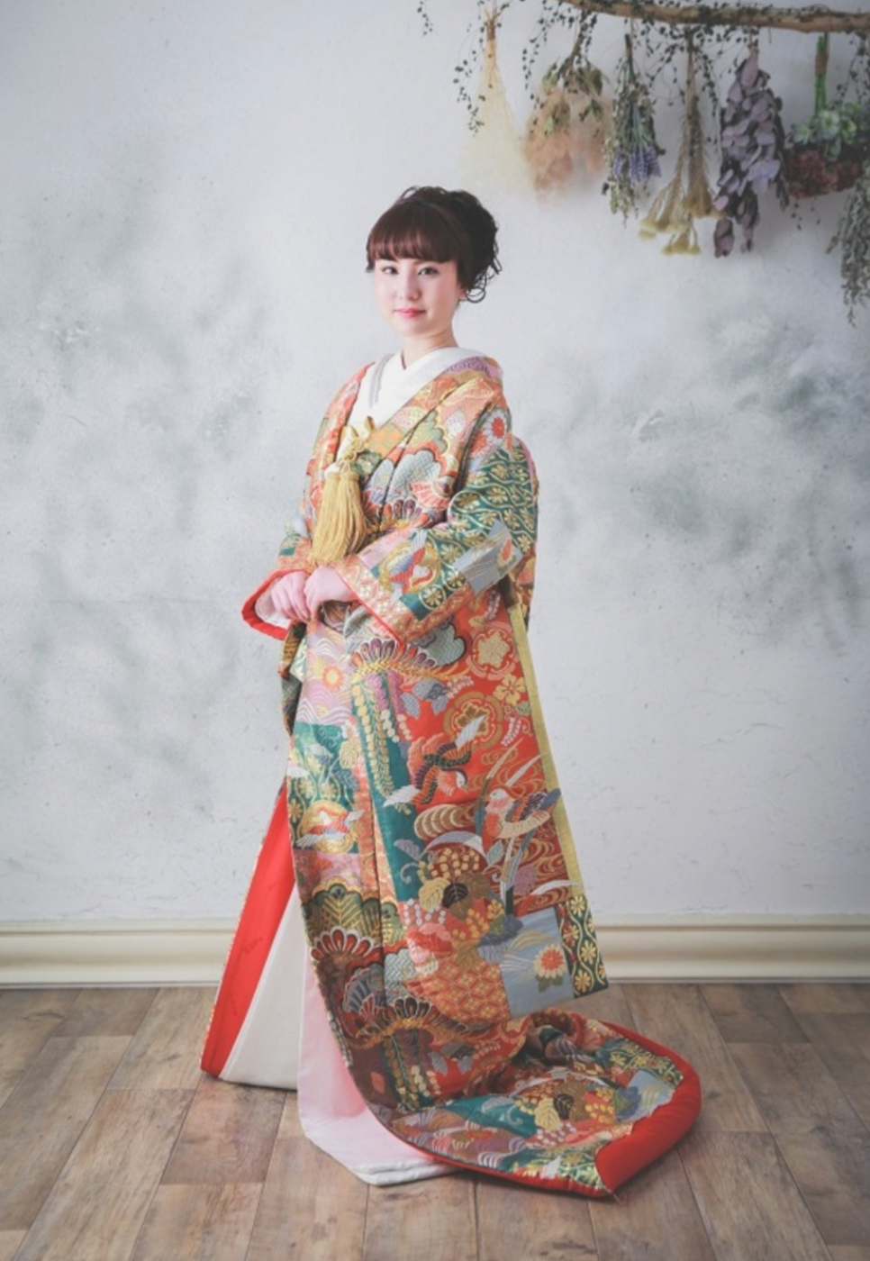 フォトウェディング用の色打掛写真