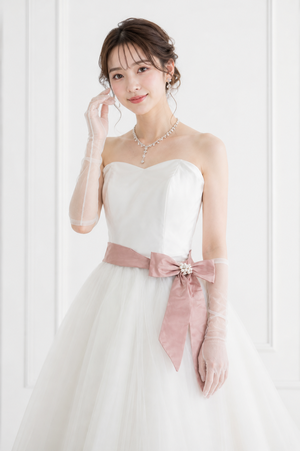 ウェディングドレスを着た女性