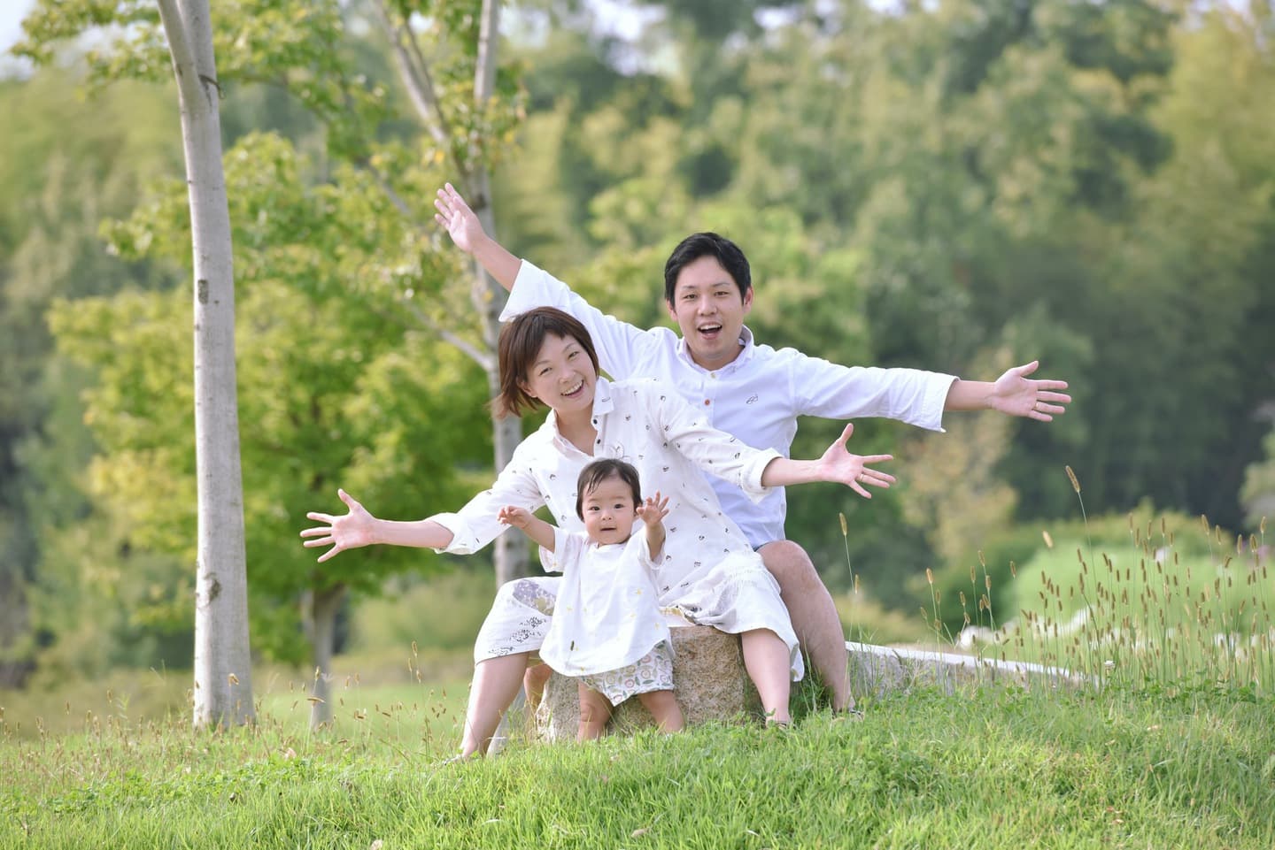 奈良の公園で家族写真を撮った写真
