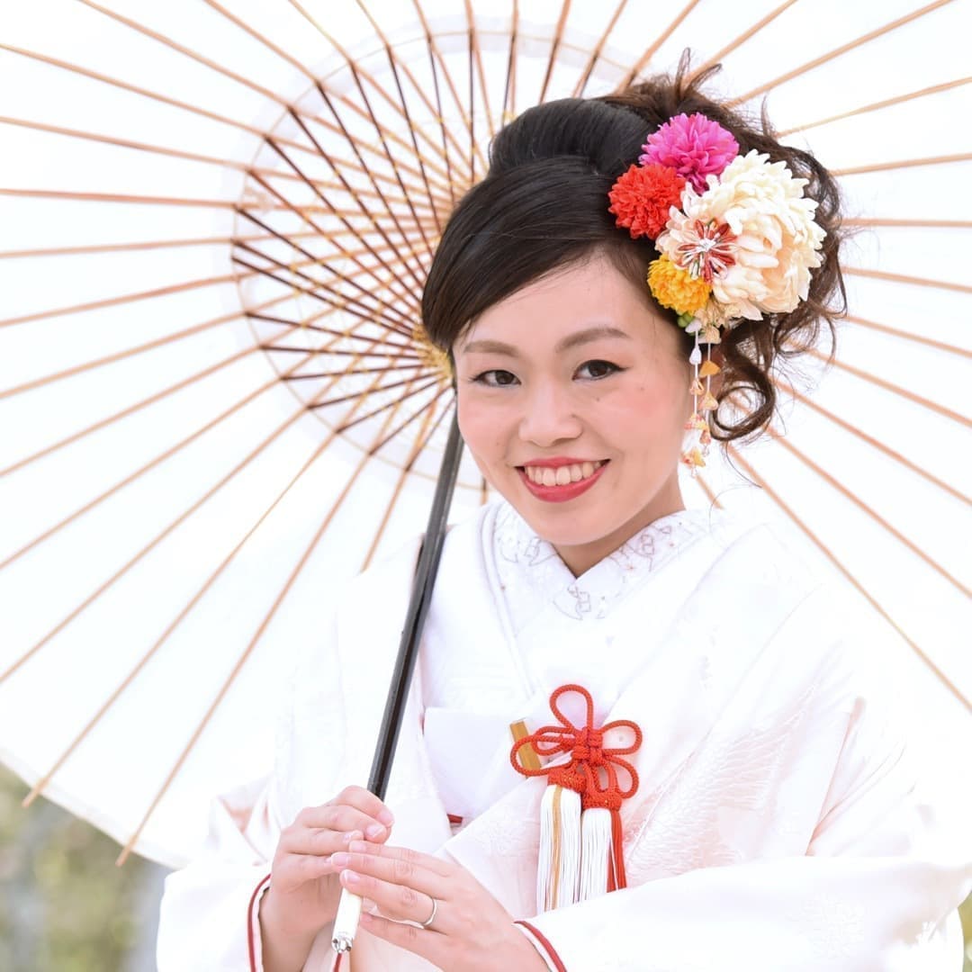 京都結婚式前撮りのロングの髪型とメイクの写真