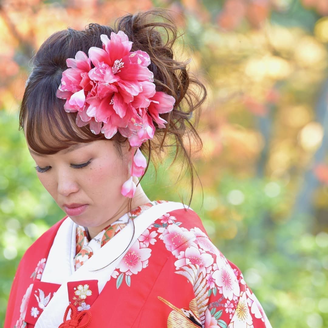 結婚式花嫁和装の髪型洋髪