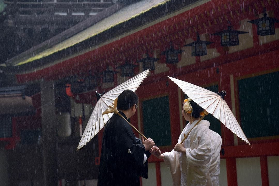 雨の日の前撮りの写真