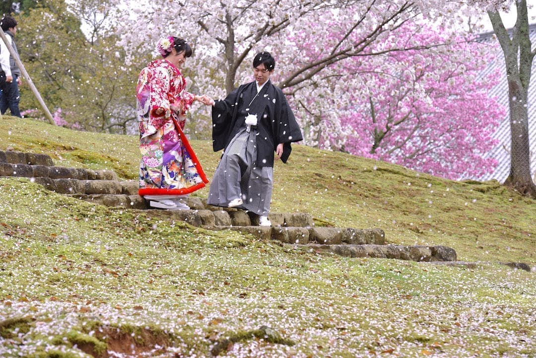 雨の日の前撮りの写真