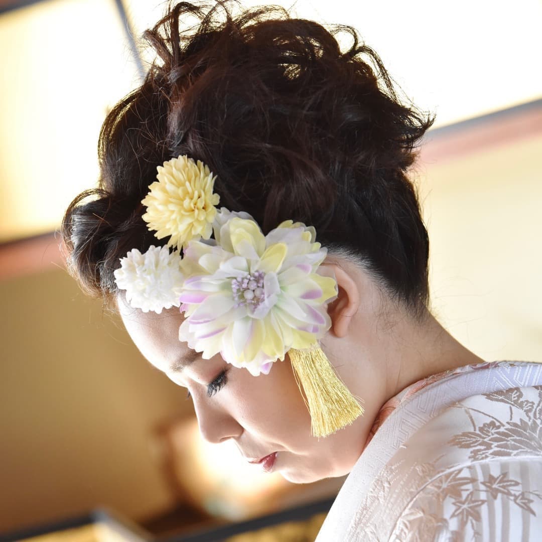 京都結婚式前撮りのロングの髪型とメイクの写真