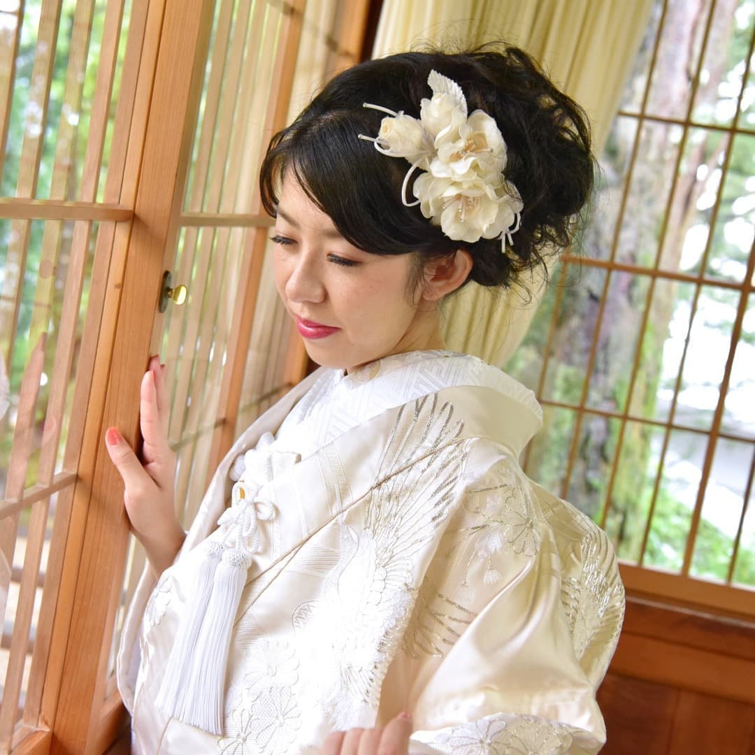 京都結婚式前撮りのロングの髪型とメイクの写真