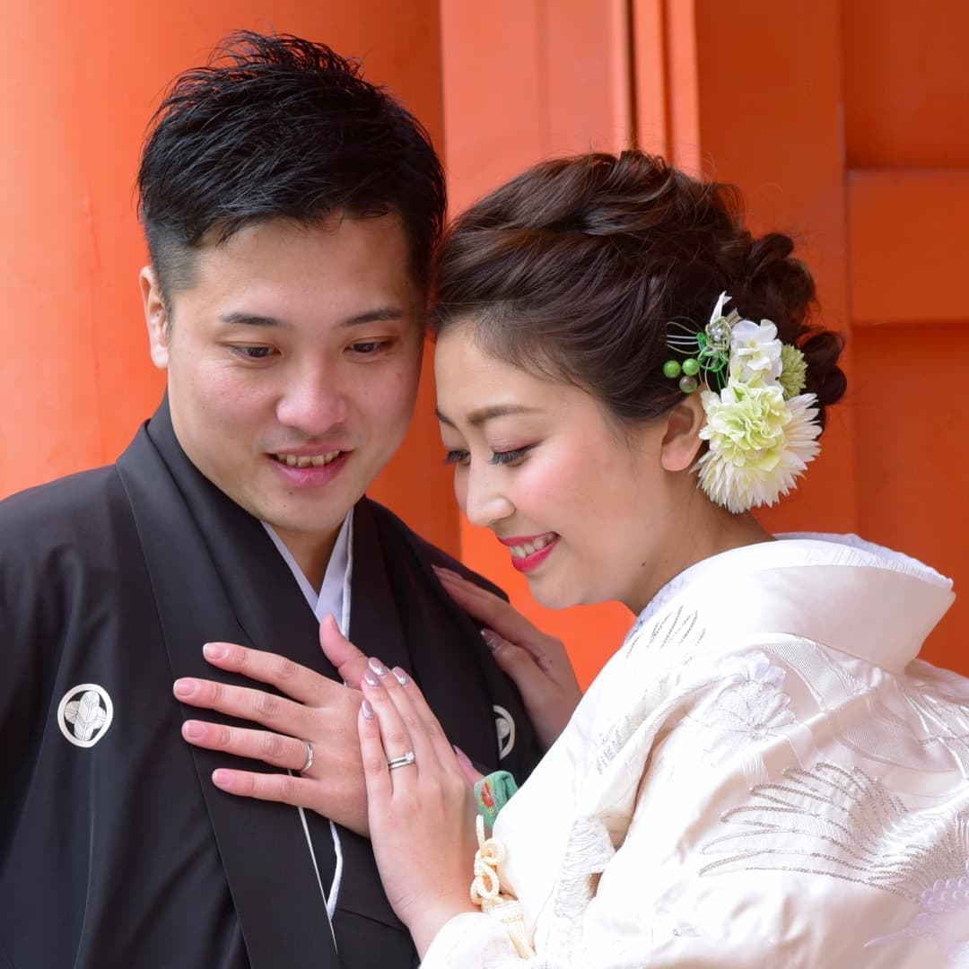 京都結婚式前撮りのロングの髪型とメイクの写真