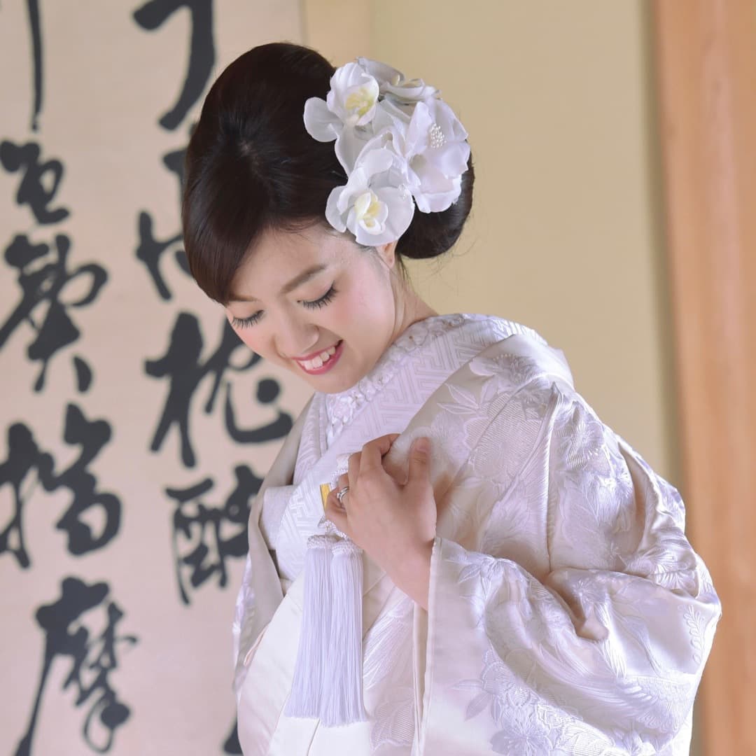 京都結婚式前撮りのロングの髪型とメイクの写真