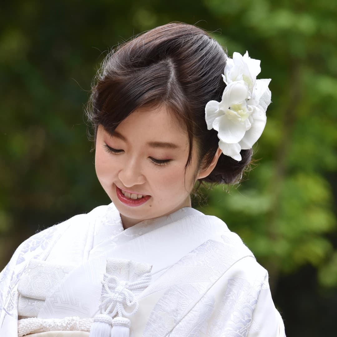 京都結婚式前撮りのロングの髪型とメイクの写真