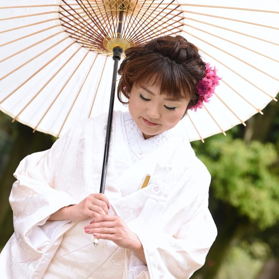 京都結婚式前撮りのロングの髪型とメイクの写真