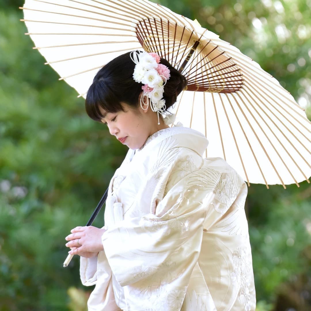 京都結婚式前撮りのロングの髪型とメイクの写真