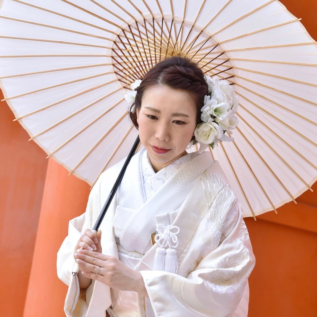 京都結婚式前撮りのロングの髪型とメイクの写真