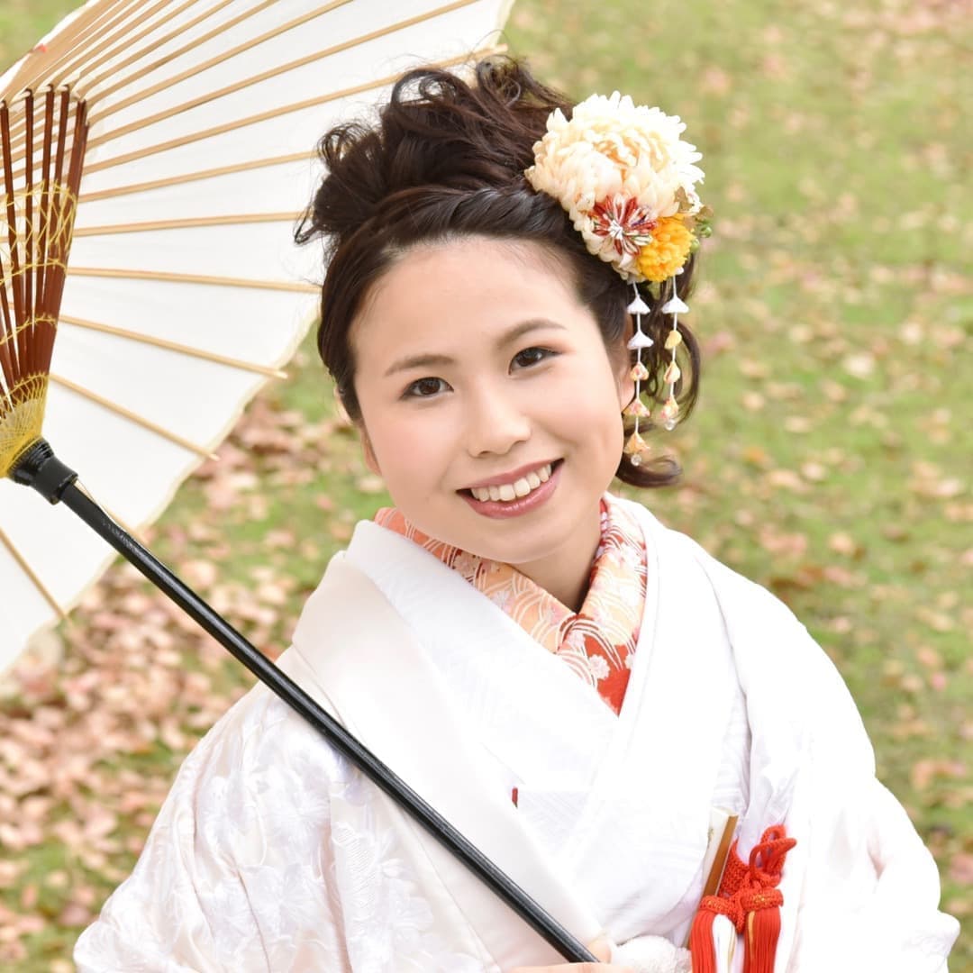 京都結婚式前撮りのロングの髪型とメイクの写真