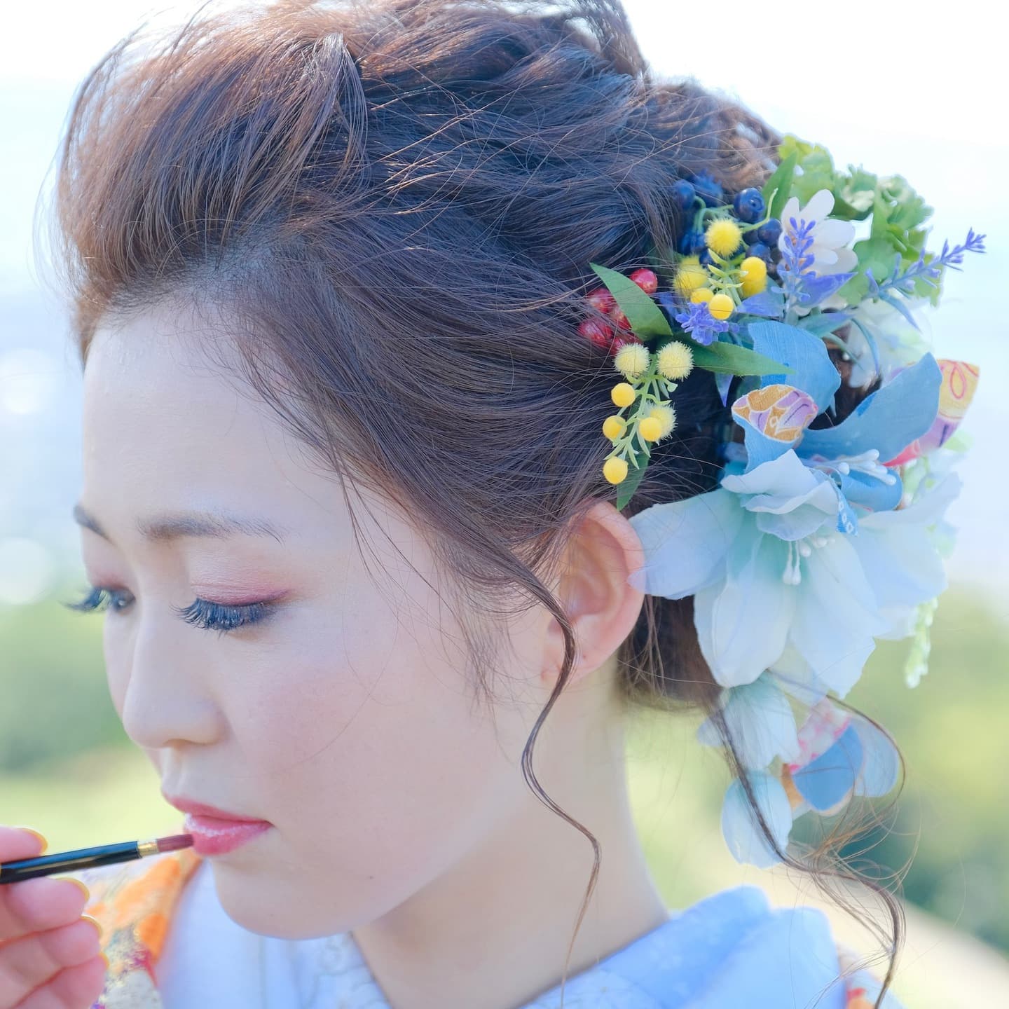 色打掛の髪型ロング
