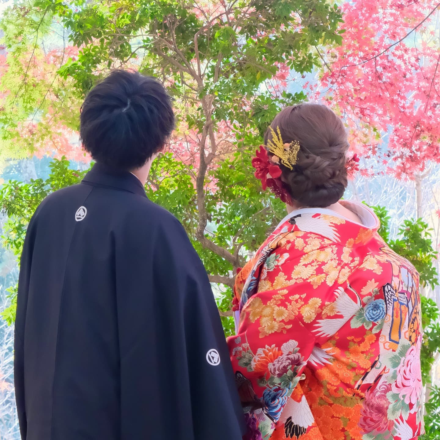 色打掛の髪型ロング