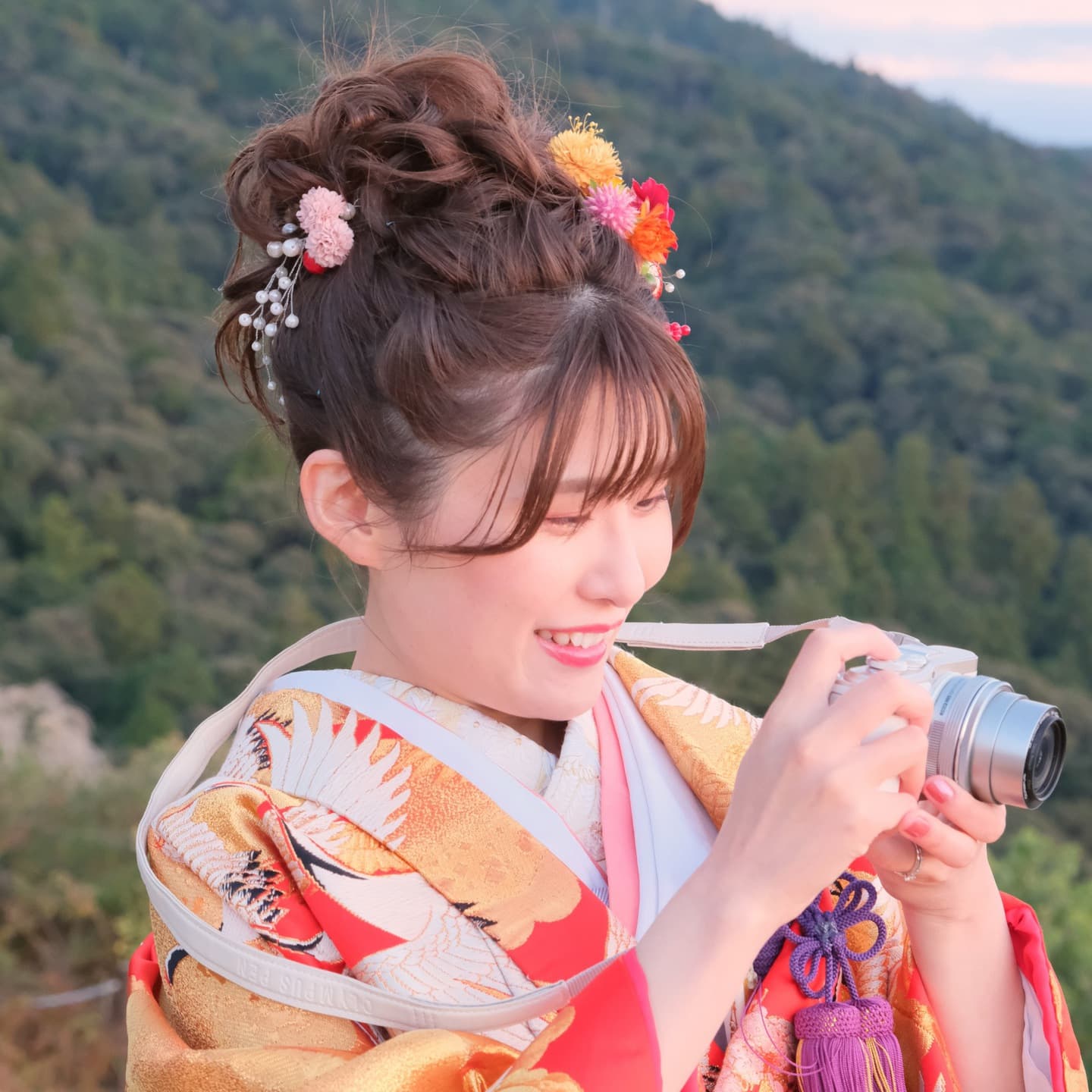 色打掛の髪型ロング
