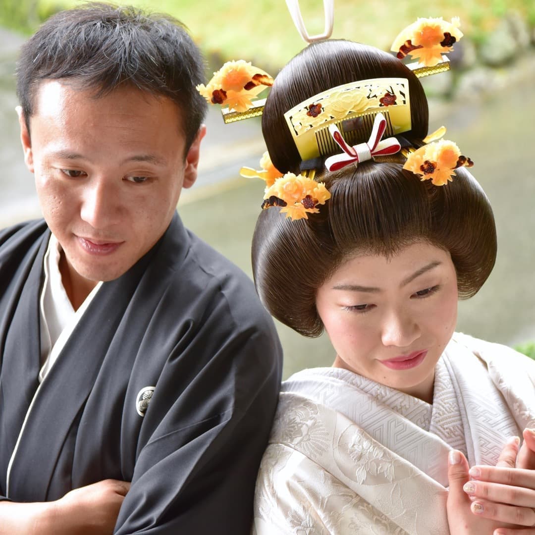 結婚式髪型:べっ甲かんざし