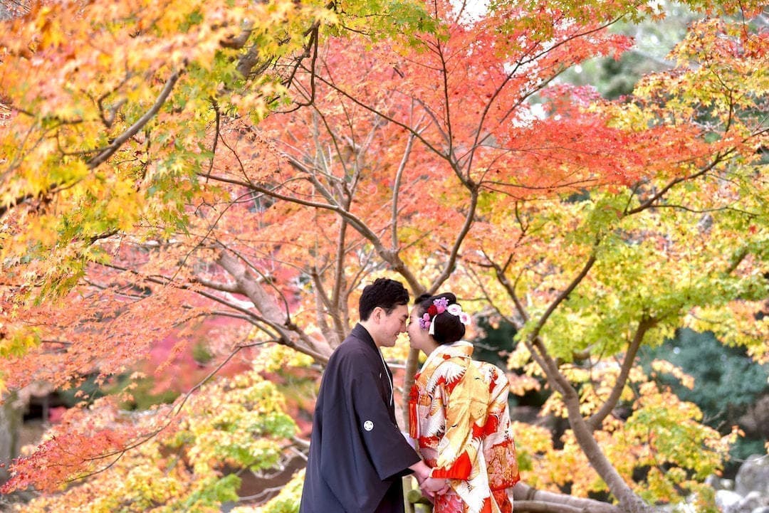 雨の日の前撮りの写真