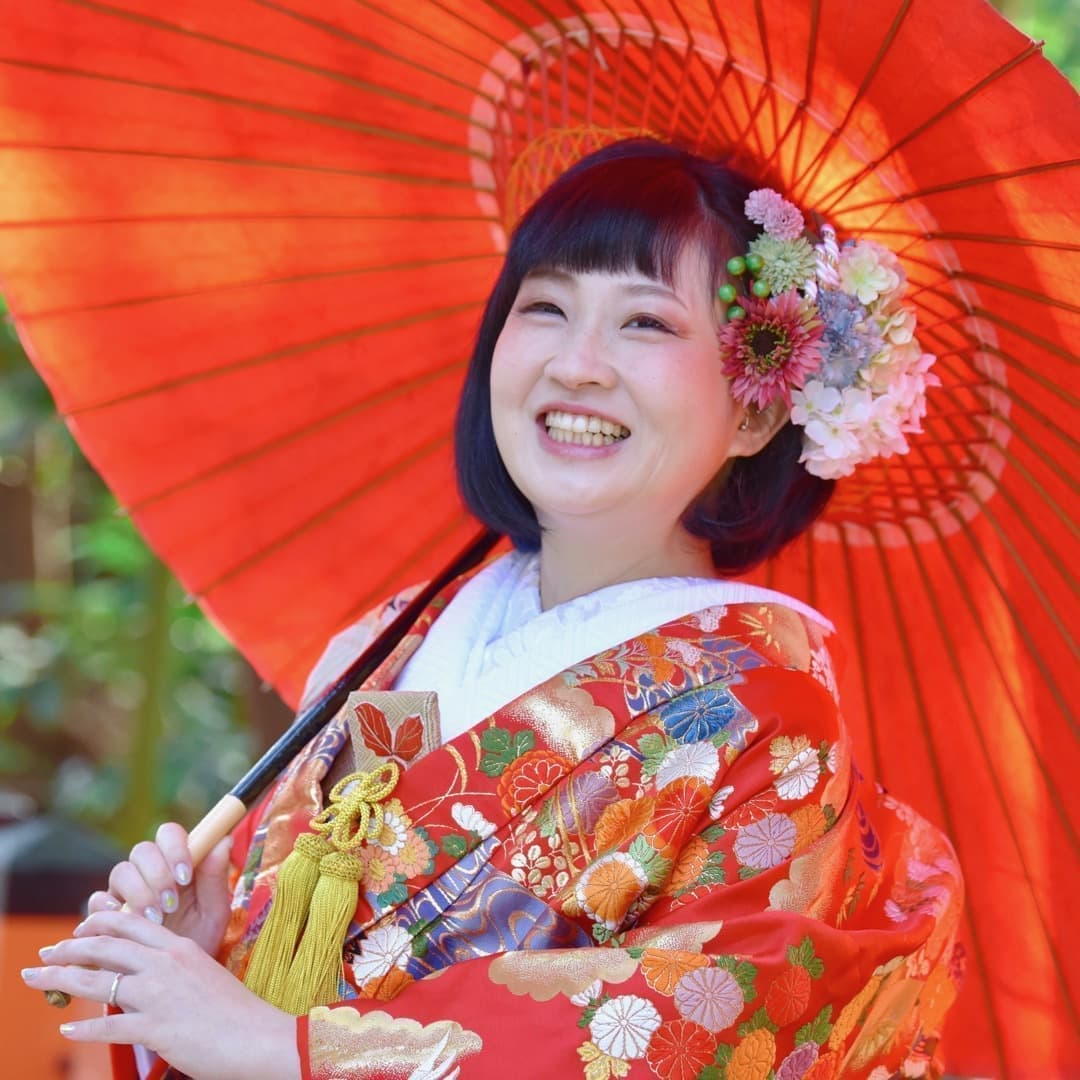 結婚式花嫁和装の髪型洋髪