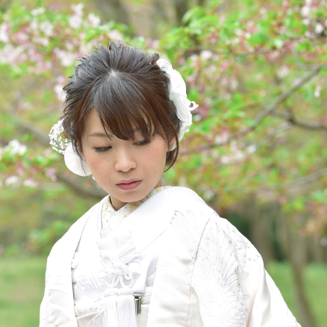 京都結婚式前撮りのロングの髪型とメイクの写真