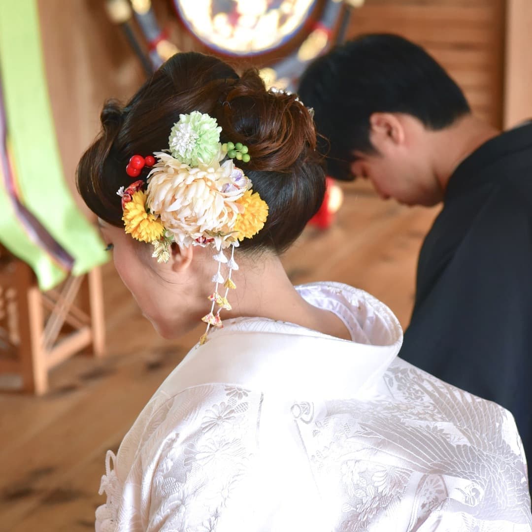 京都結婚式前撮りのロングの髪型とメイクの写真