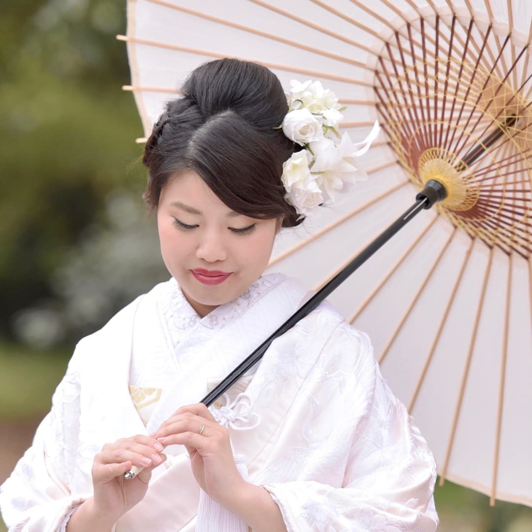 京都結婚式前撮りのロングの髪型とメイクの写真