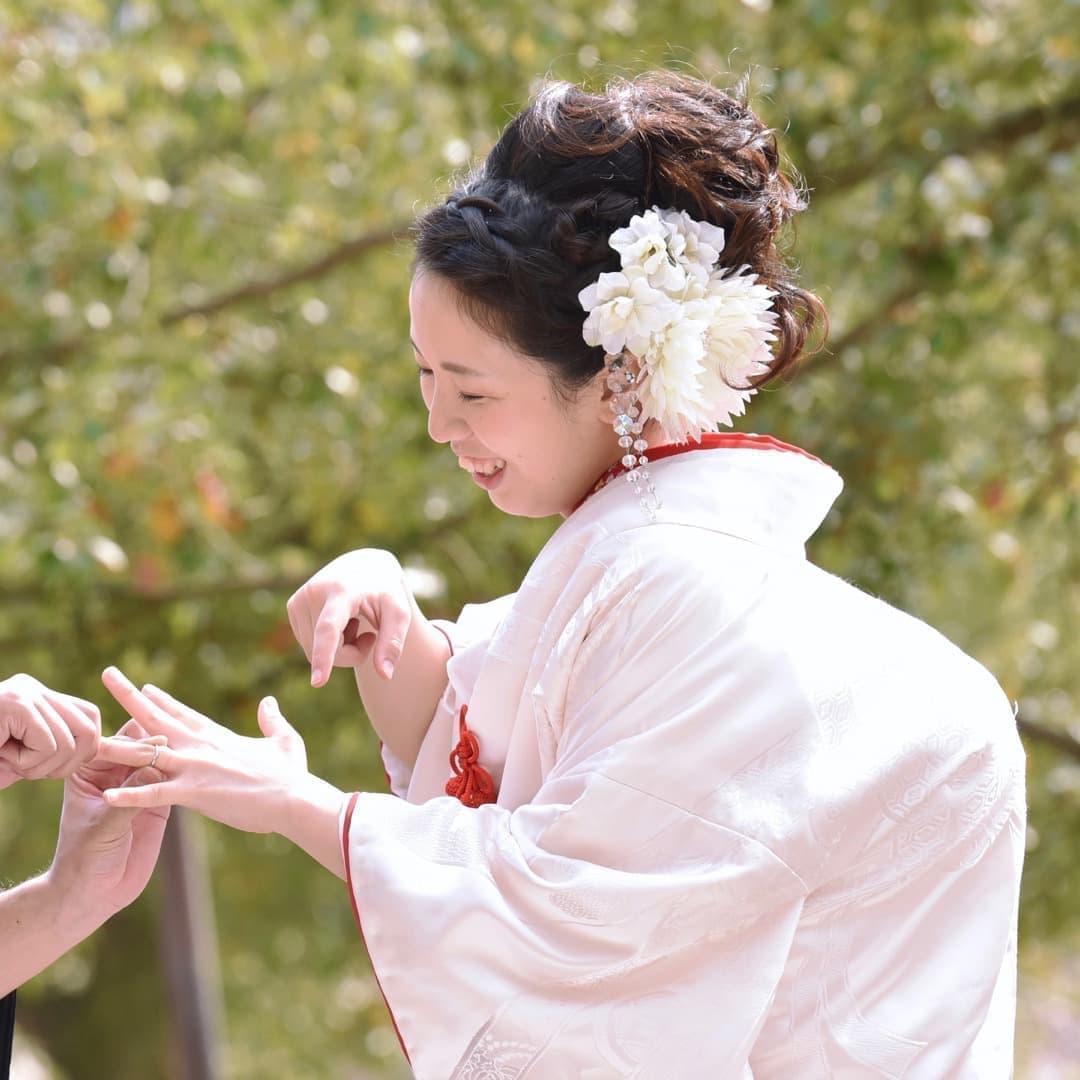 京都結婚式前撮りのロングの髪型とメイクの写真
