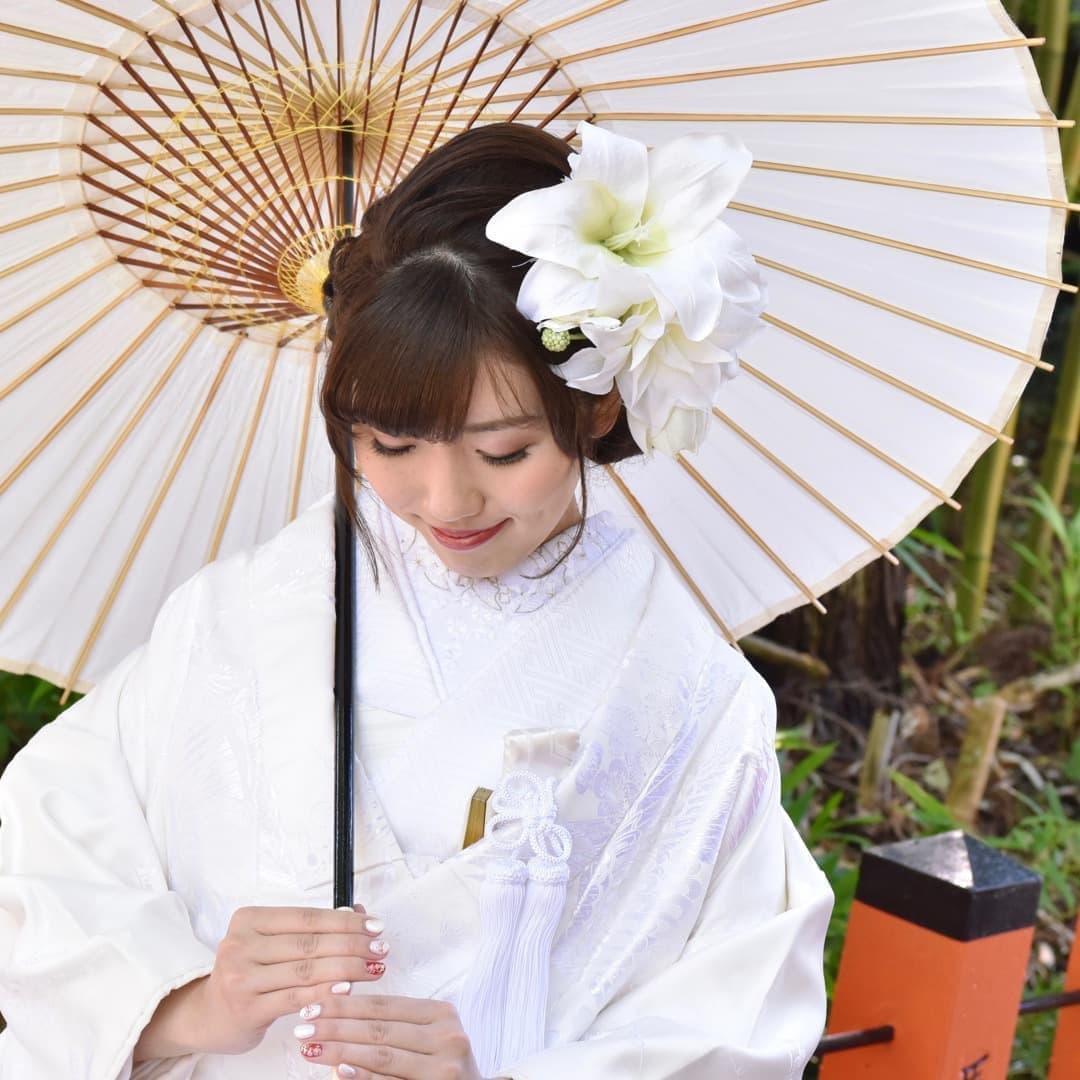 京都結婚式前撮りのロングの髪型とメイクの写真