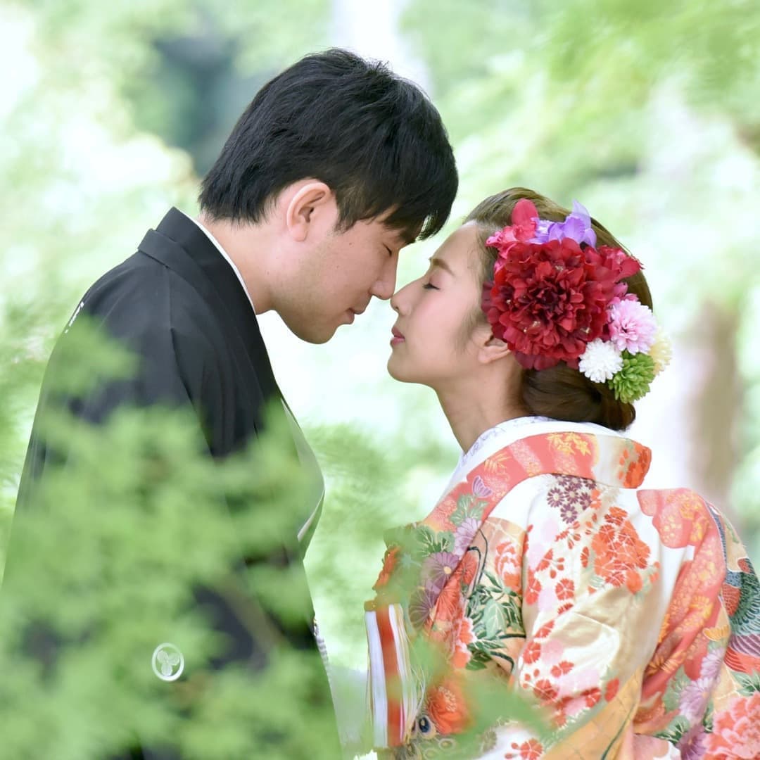 結婚式花嫁和装の髪型洋髪