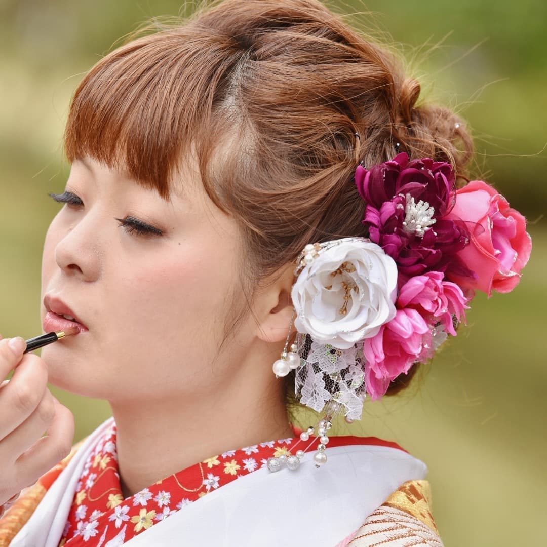 結婚式花嫁和装の髪型洋髪