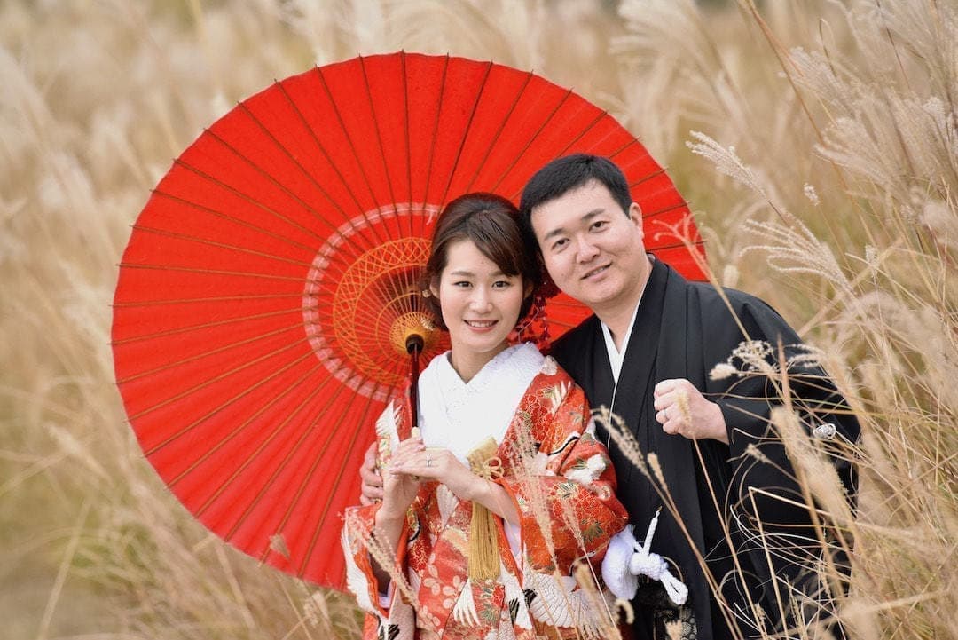 前撮り小物アイテム番傘と和傘の写真