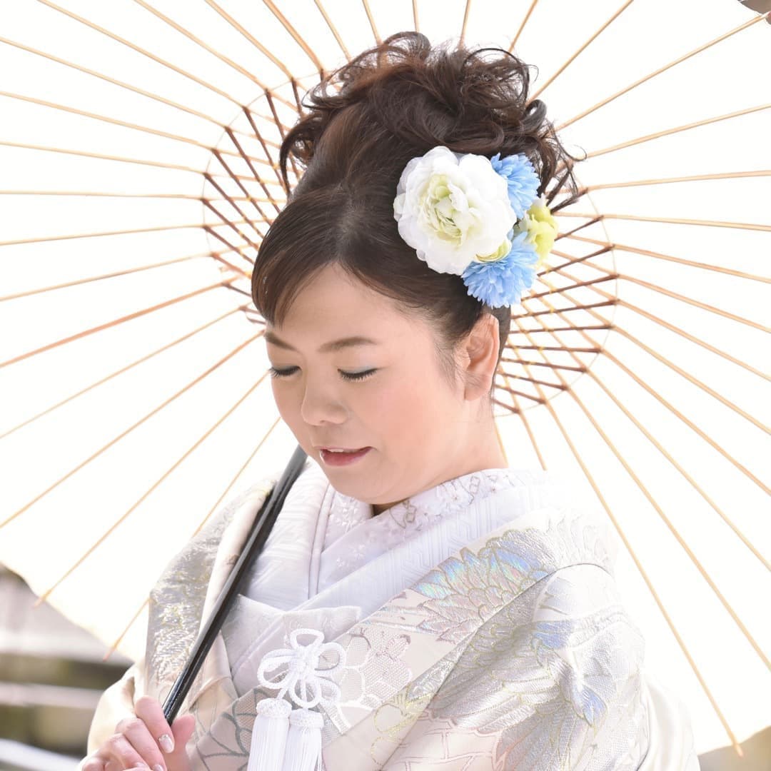 京都結婚式前撮りのロングの髪型とメイクの写真
