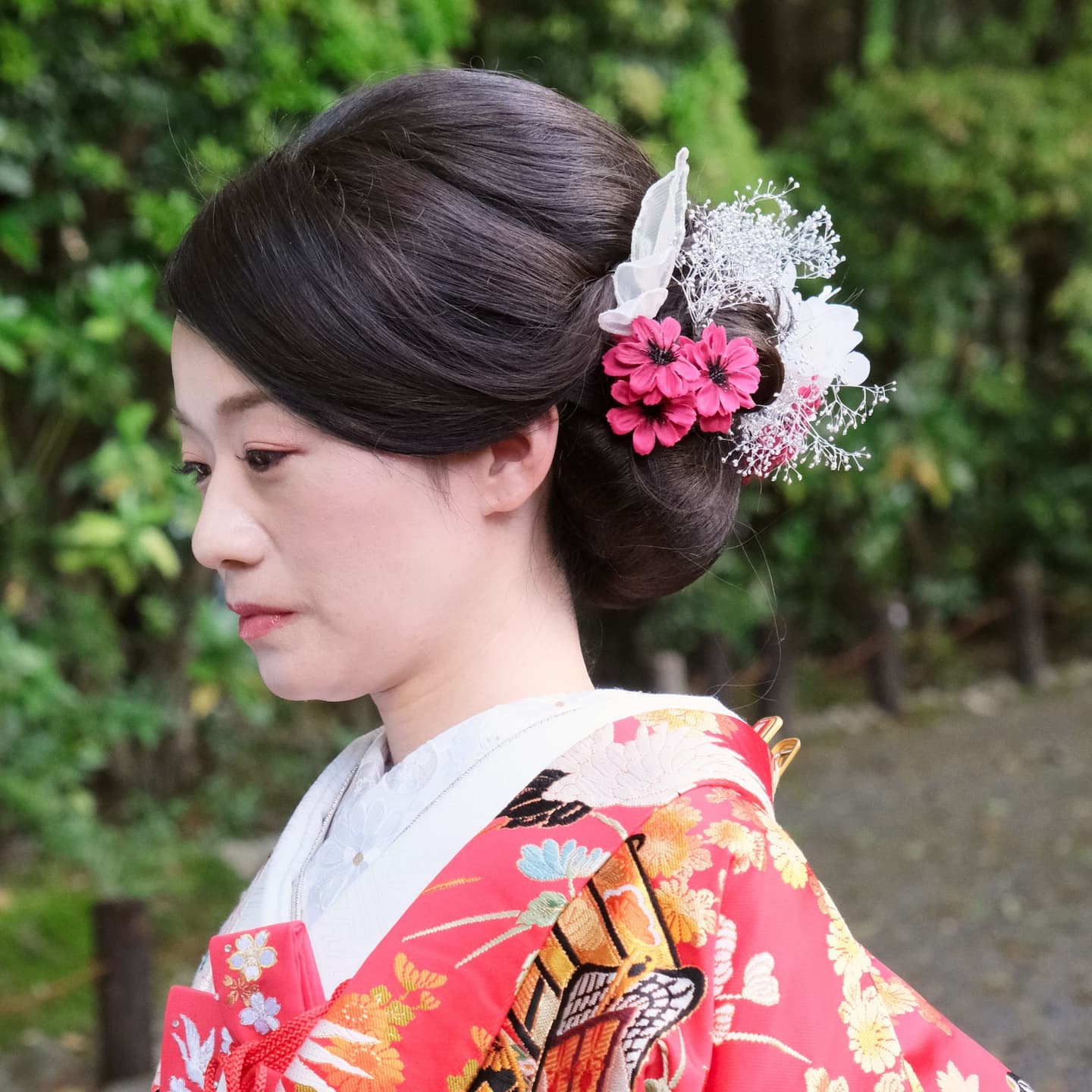色打掛の髪型ロング