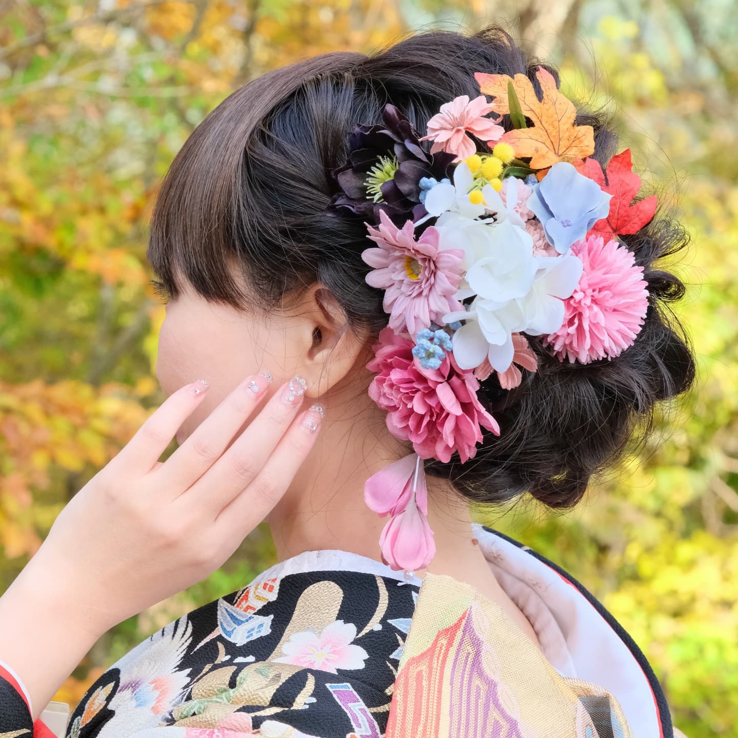 引振袖の髪型ロング