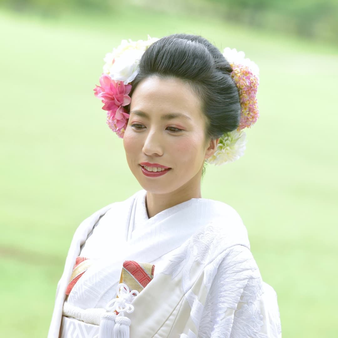 京都結婚式前撮りのロングの髪型とメイクの写真