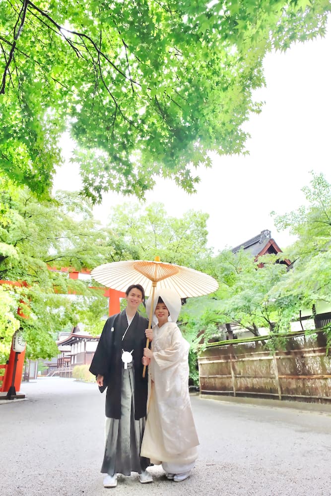下鴨神社での結婚式の花嫁
