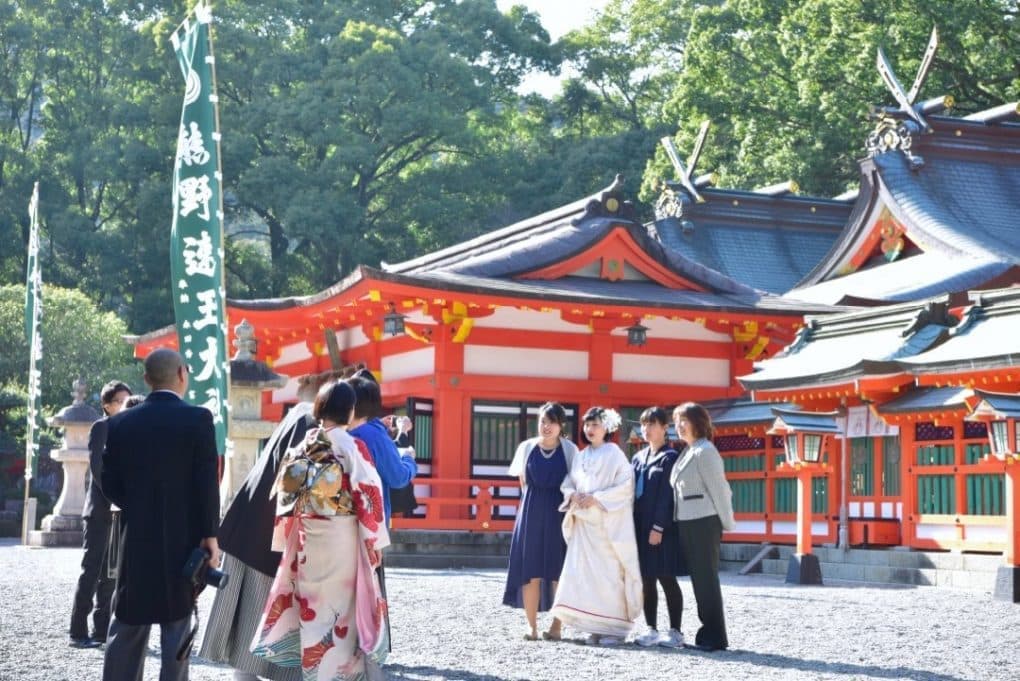 熊野速玉大社の結婚式の花嫁