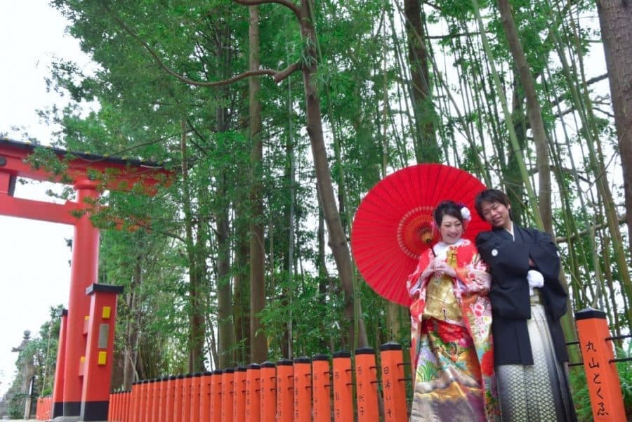 熊野速玉大社の結婚式の花嫁