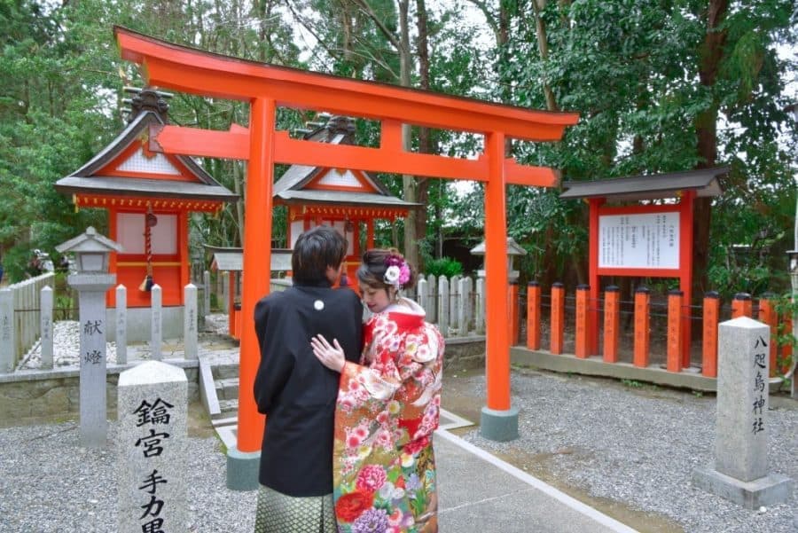 熊野速玉大社の結婚式の花嫁