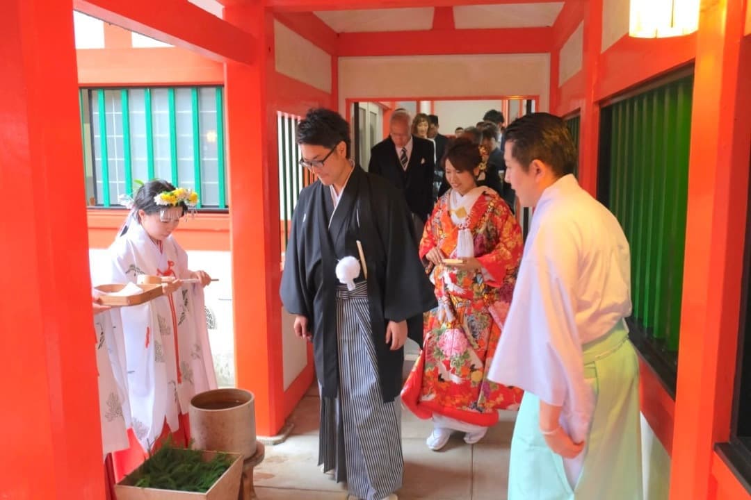 熊野速玉大社で結婚式の花嫁