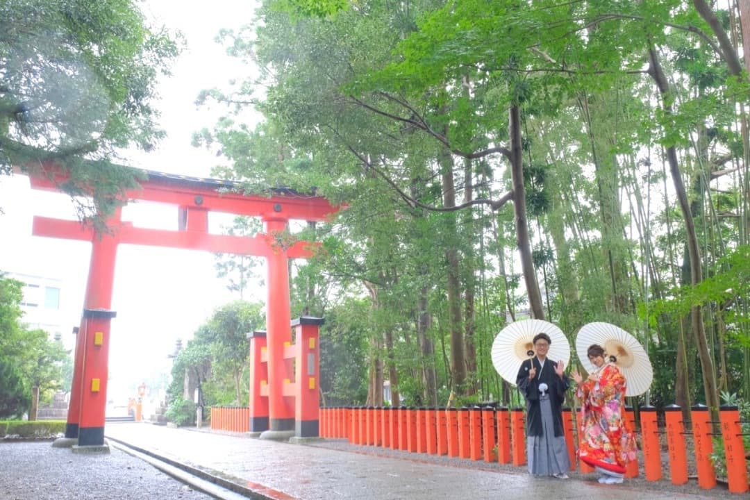 熊野速玉大社で結婚式の花嫁